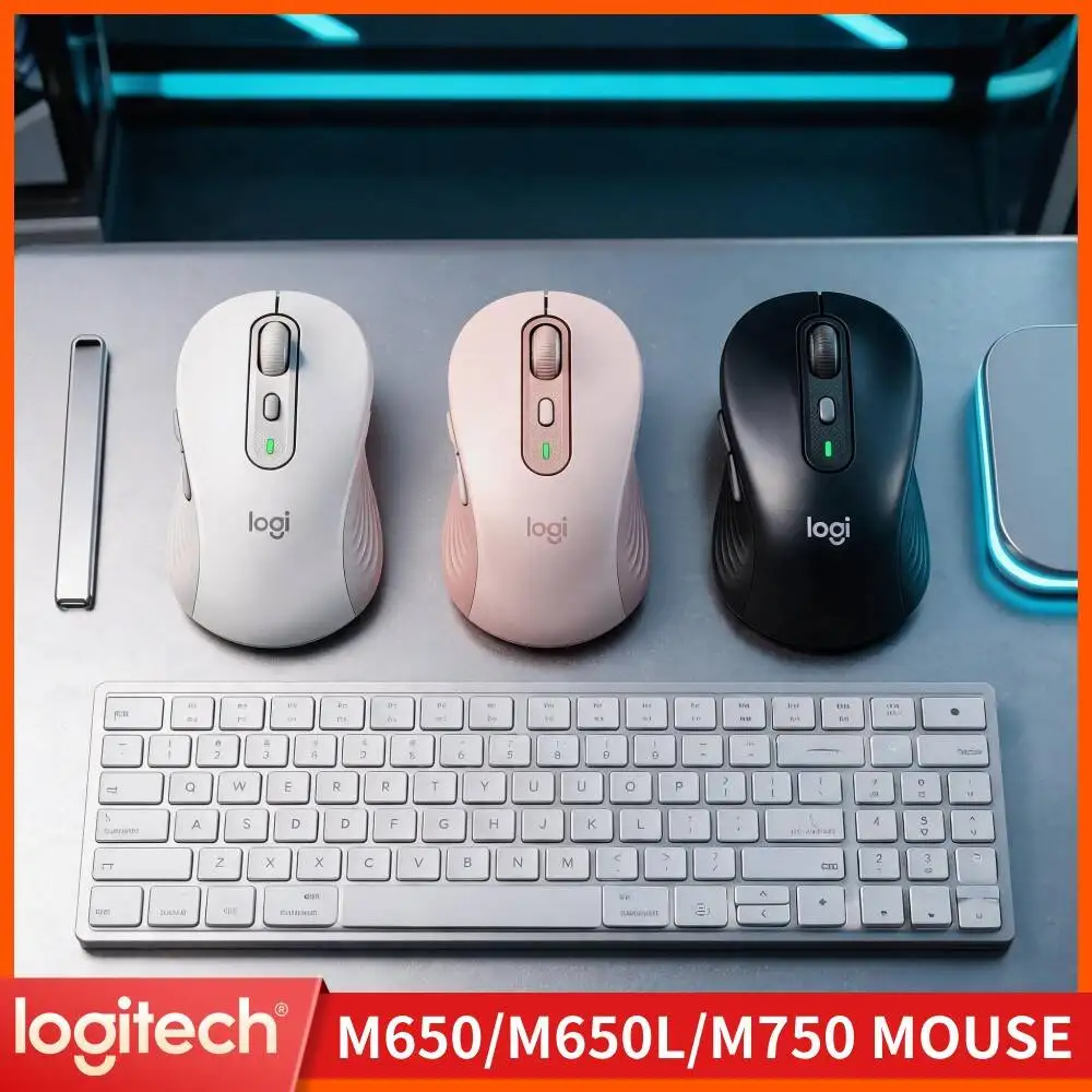 Ergonomic M750 Silent Mouse - Soft Rubber Grips, Bluetooth/2.4G Dual Mode, 24-Month Battery, Office Work Essential Pick