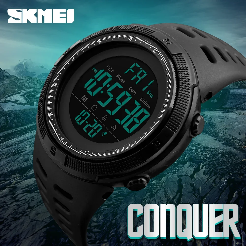 SKMEI 1251 Men's Sport Watches Dual Time Countdown Electronic Wristwatches Waterproof Digital Watch for Man military Clock