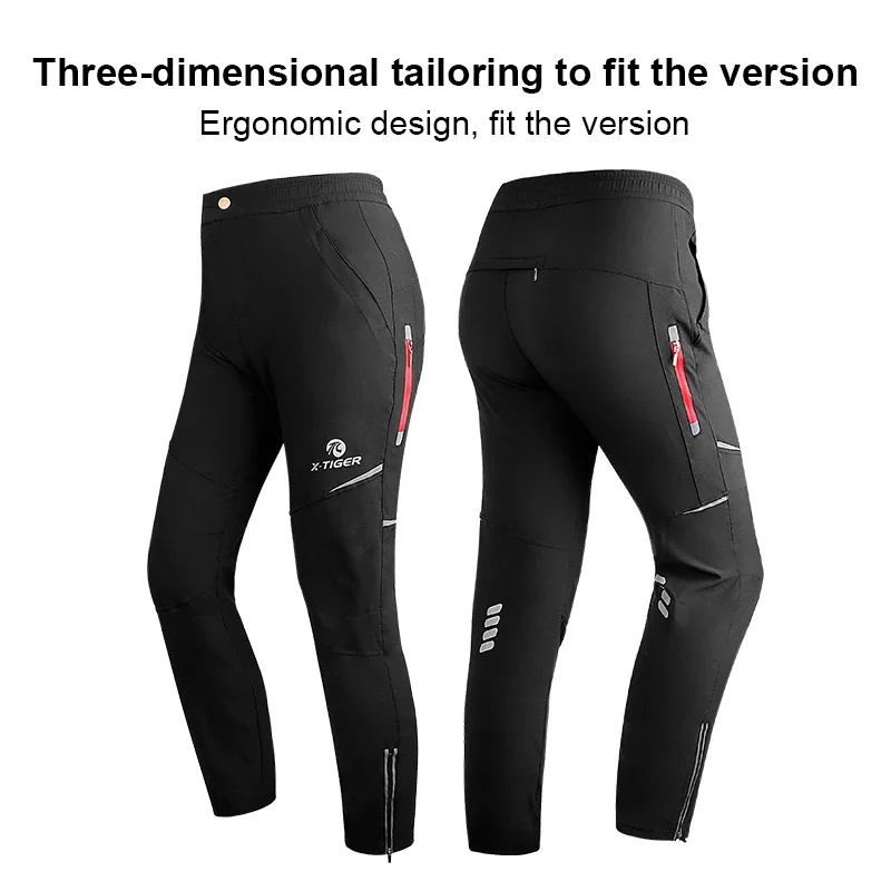 X-TIGER Celana Bersepeda Pria Celana Sepeda Sejuk Cepat Kering Celana Ketat Bersepeda Jaring Poliester Celana Kasual Ciclismo Hombre
