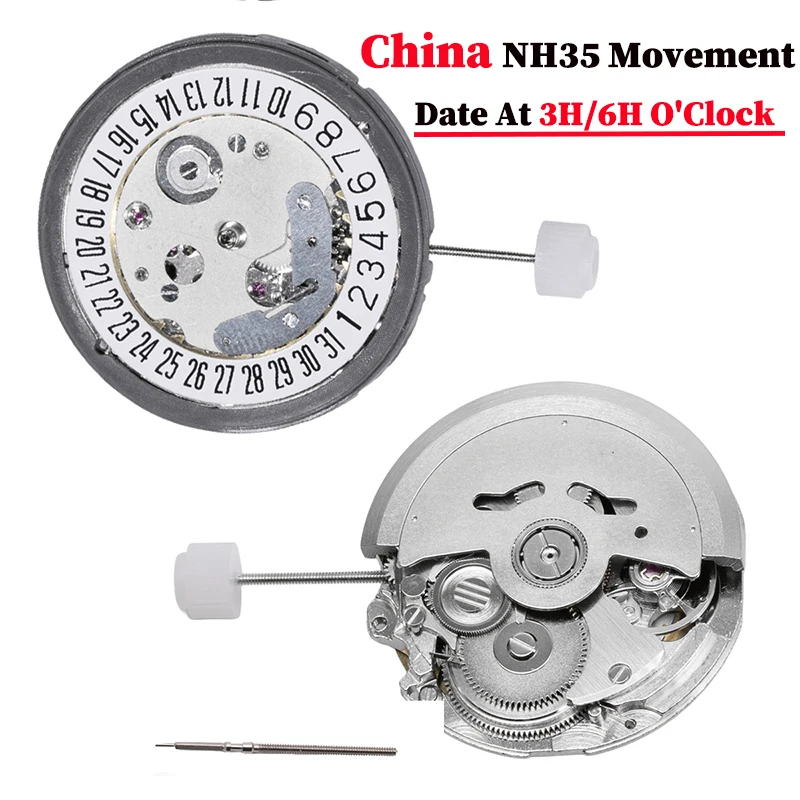 Mouvement NH35 chinois remplaçant le mouvement mécanique automatique NH35 japonais, date à 3/6 heures, calendrier, outil de réparation pour horloger.
