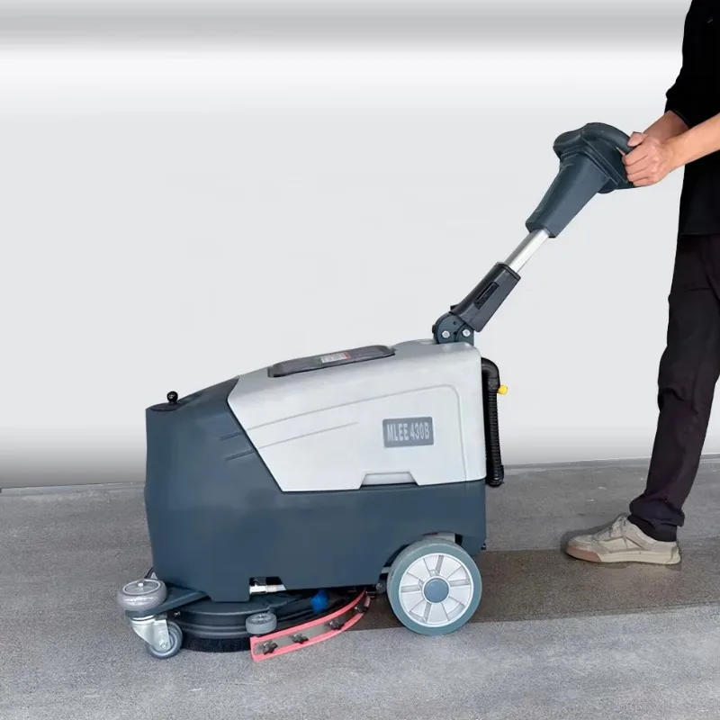 Electric MLEE430B Walk Behind 24V Floor Scrubber Dryer Compact Marble Tile Granite Epoxy Floor Cleaner Machine