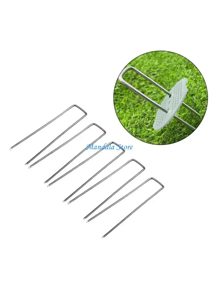 

U2JC Rust Resistant Metal Garden U Pins Soil Anchoring Clips For Lawn Maintenance 25x