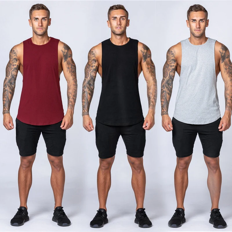 NEW Bodybuilding Sporty Tank Tops Men Gyms Fitness Workout Sleeveless Shirt Male Stringer Singlet Summer Casual Loose Undershirt