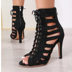 Heels Dance Shoes Black Suede High Heels 11cm 9cm 7cm Women Latin Dance Boots Black Bachata Salsa Ballroom Social Dance Shoes