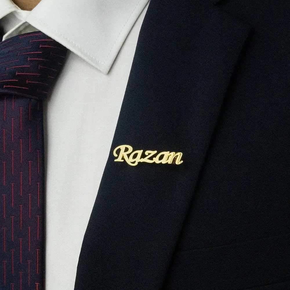 

Personalized Name Brooch Monogram Dress Brooch Custom Initial Letter Lapel Pin Christmas Jewelry Wedding Gift for Women Men