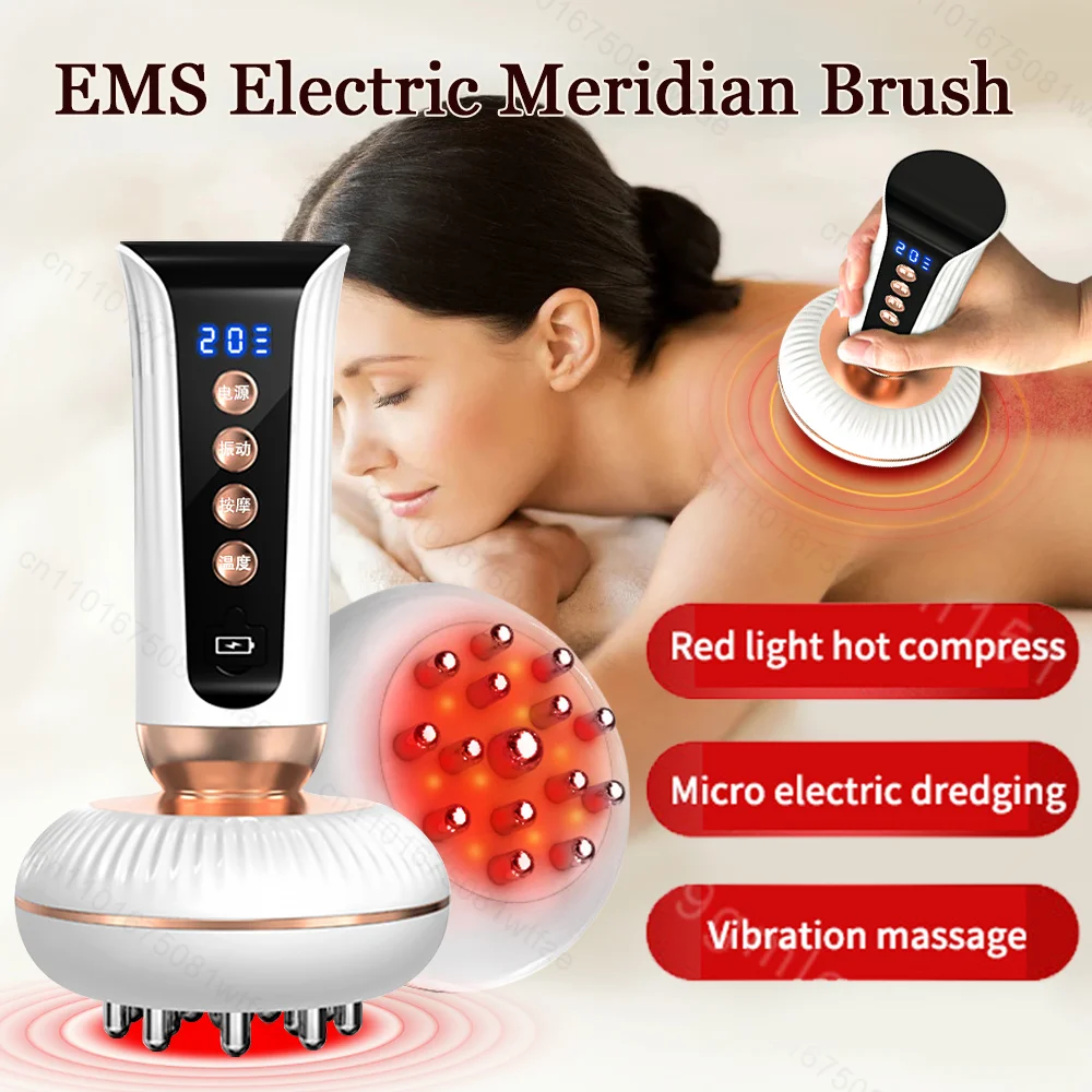 

Массажная щетка Ems Guasha, красный свет, коррекция фигуры, лимфодренаж, детоксикация, терапия, скребковая щетка для меридиана, сжигатель жира