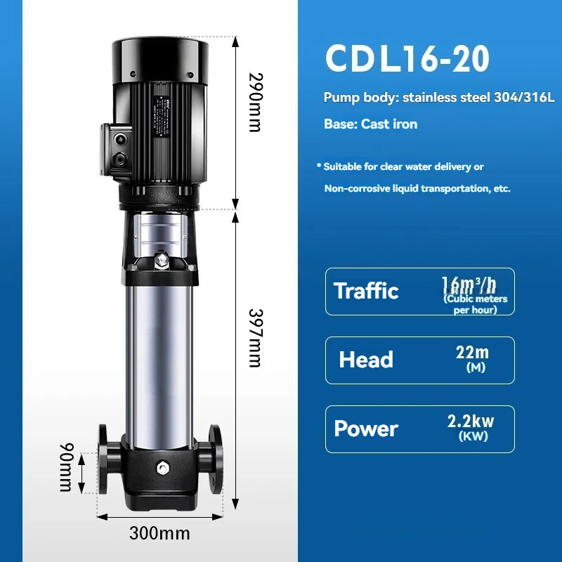 Multi-stage Booster Pump Frequency Conversion Industrial and Commercial Vertical Centrifugal Pump