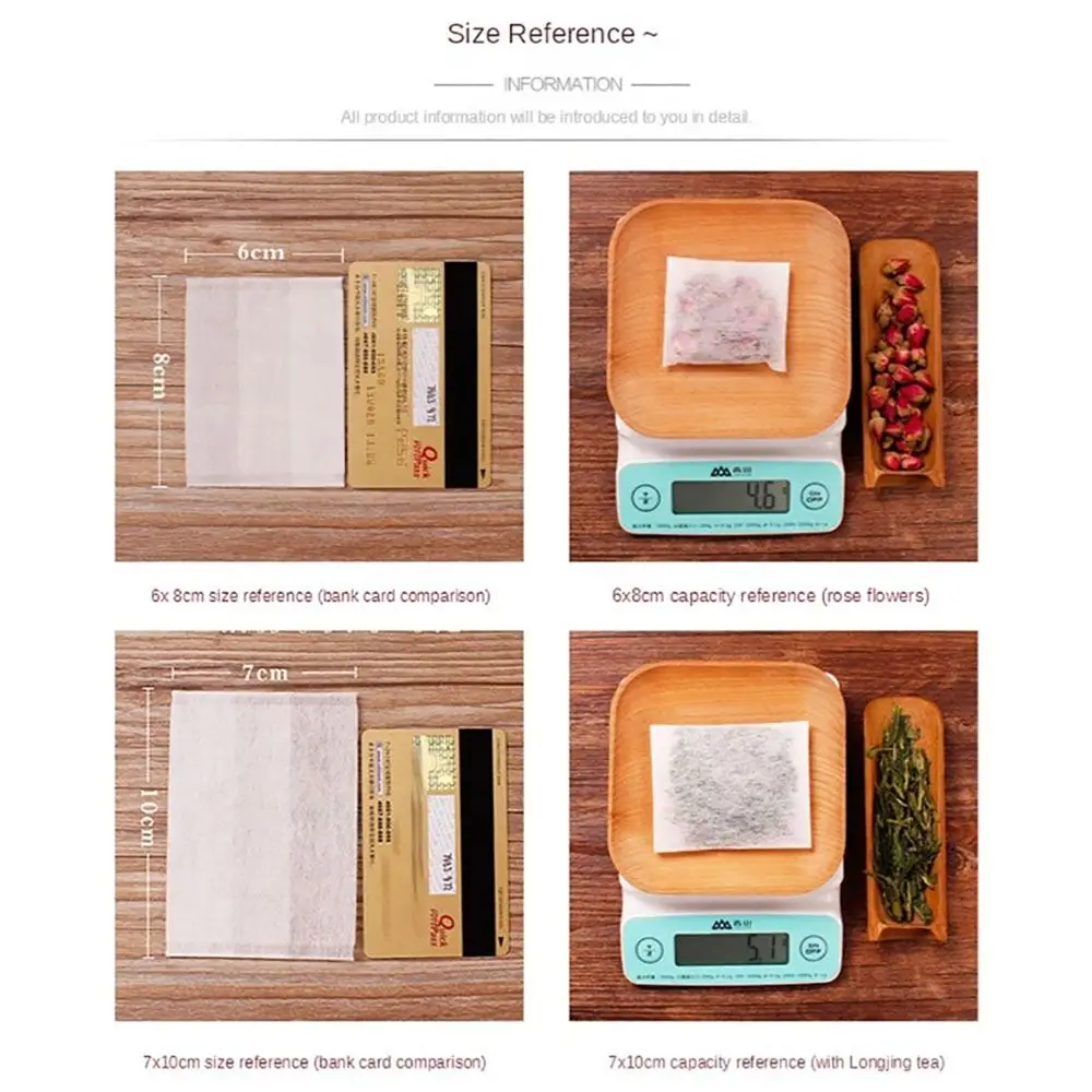 100Pcs Durable Kitchen Convenience Gadgets Disposable Tea Bag Tea Folding Tea Filter Bag Non Woven Empty Tea Infuser