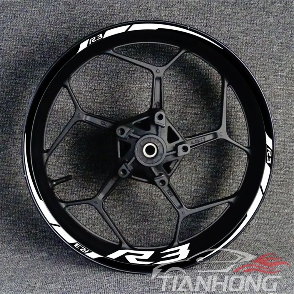 17-inch new  motorcycle R1R3R6 wheel hub modified blade wheel rim steel ring reflective waterproof decal sticker