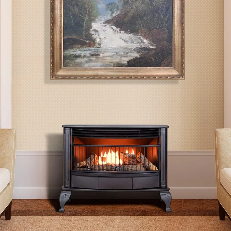 ProCom QNSD250RT Vent Free Dual Fuel Stove, Freestanding Fireplace and Indoor Space Heater, Use with Natural Gas