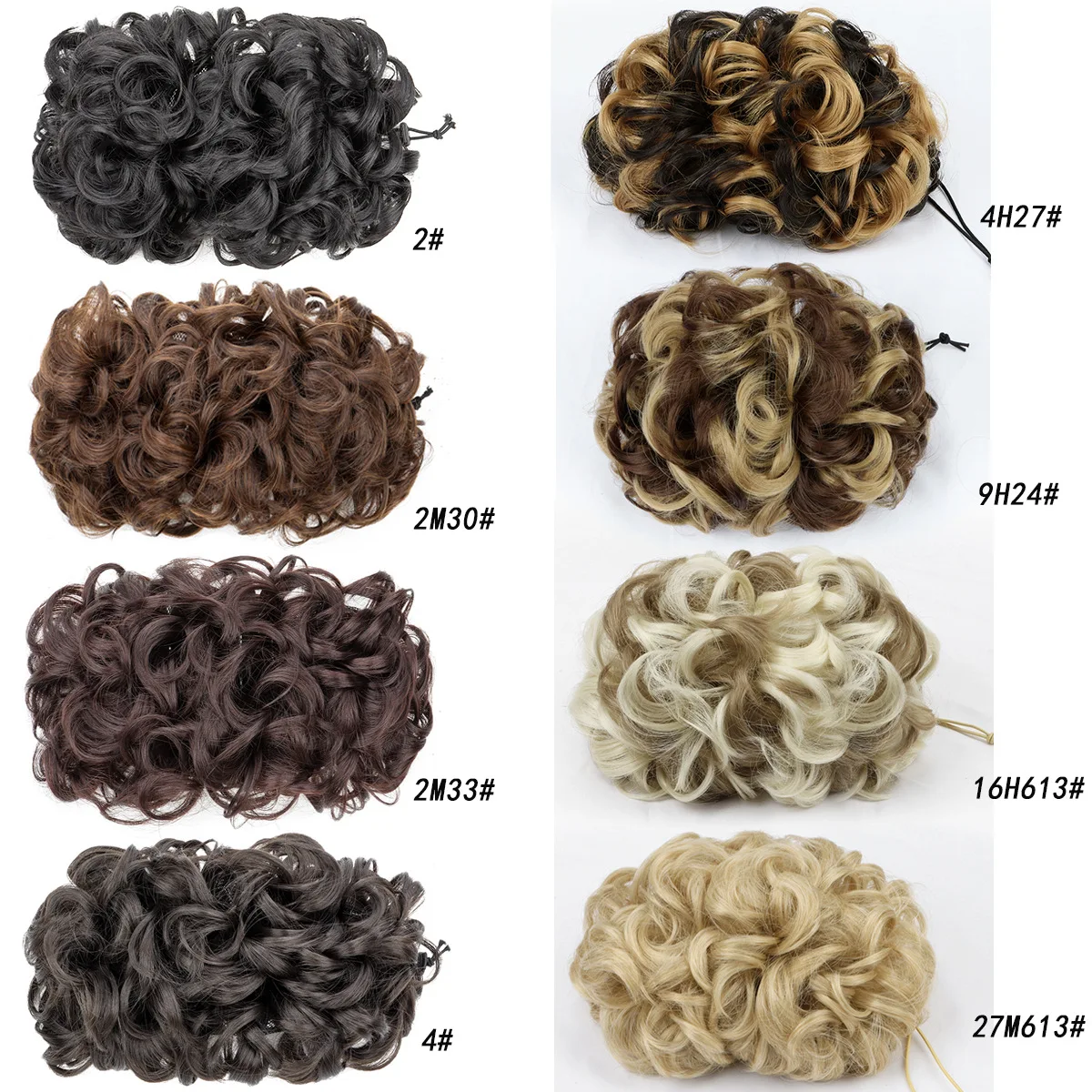 Claw Clip Curly Hair Bun Extension For Women Synthetic Fiber Fluffy Natural Messy Chignon Hairpiece Adjustable Drawstring Lazy F