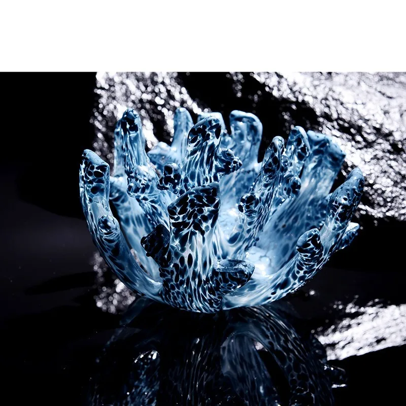 Creative blue coral glass ornament model room living room coffee table entrance bedroom decoration