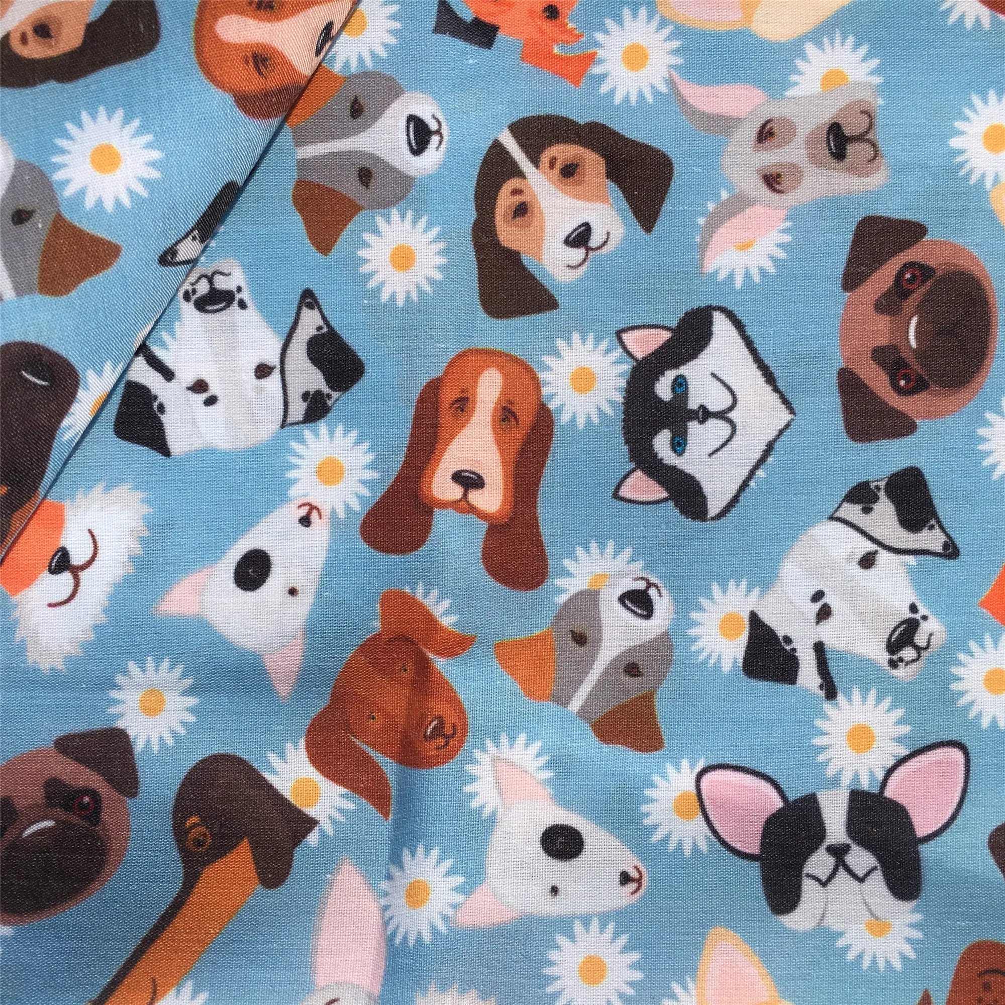 Dog Puppy Bones 50*145cm 100% Cotton Fabric Sewing Quilting Fabric Needlework Material DIY Handmade Patchework