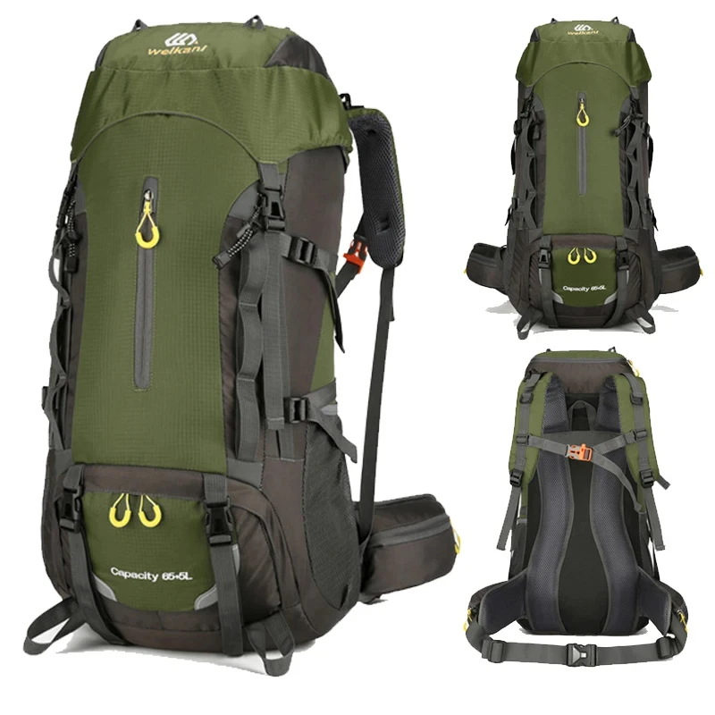 

70L Camping Backpack Large Hiking Travel Outdoor Waterproof Rucksack Trekking Climbing Mountaineering Knapsack with Rain Cover
