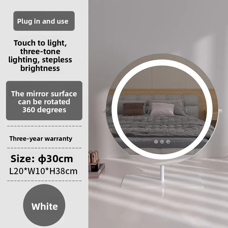 ZML Makeup Mirror Desktop Tabletop Dressing Home Mirror Luxury Sense Bedroom