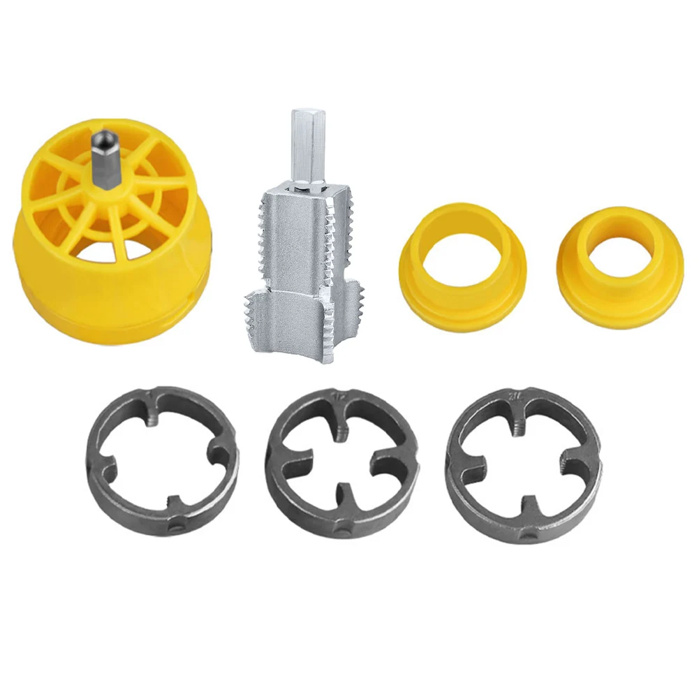

PVC For Pipe Threader Kit for Electric Drill with 12In and 34In Internal Thread Opener for PVC Plastic For Pipes