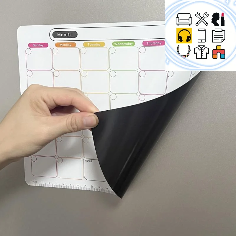 

Magnetic Dry Erase Calendar Monthly Planner Whiteboard Record Message Board Memo Pad Decor