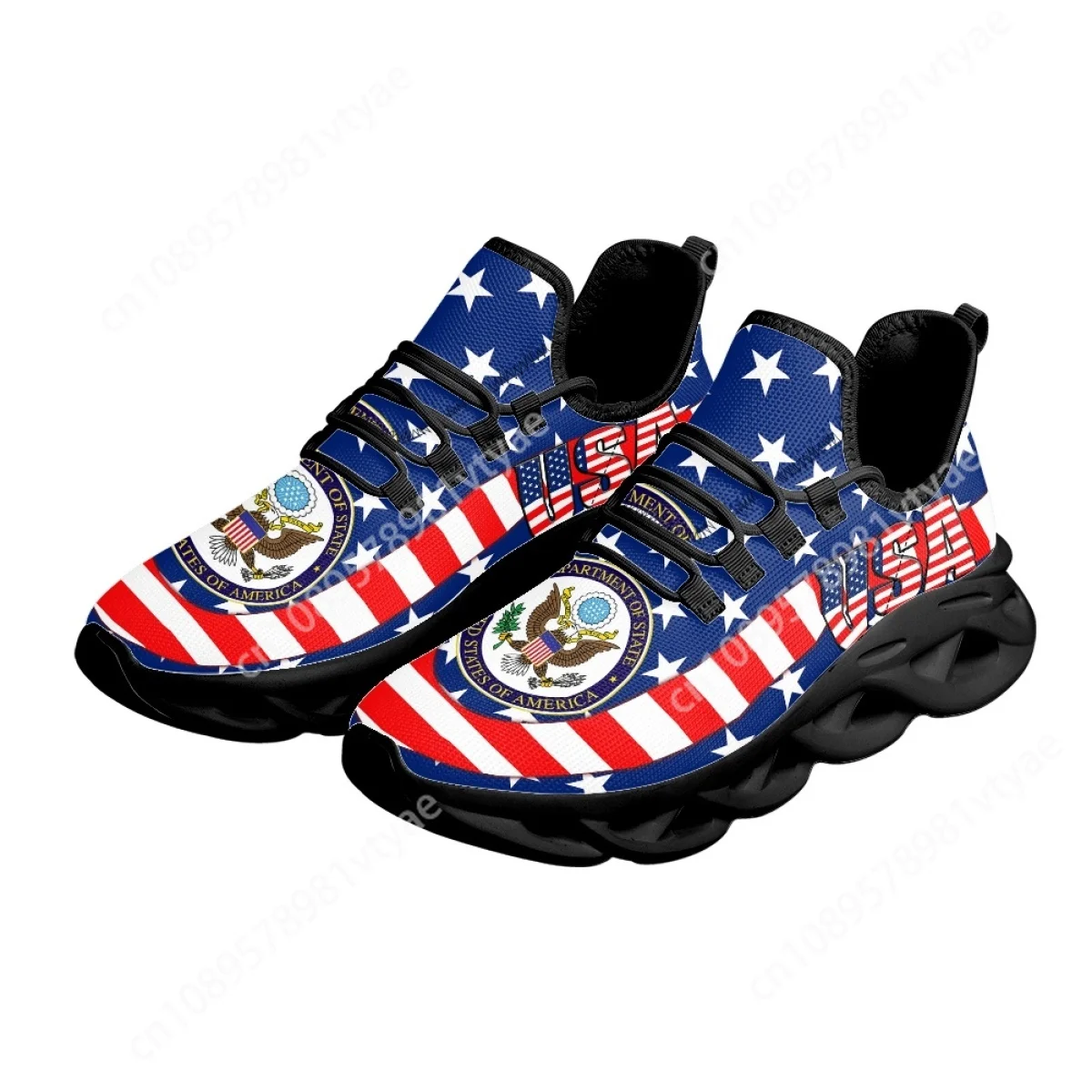 2023 New Style Casual Mesh Shoes USA Flag American Print Air Cushion Running Shoes for Womens Mens Lightweight Walking Footwear