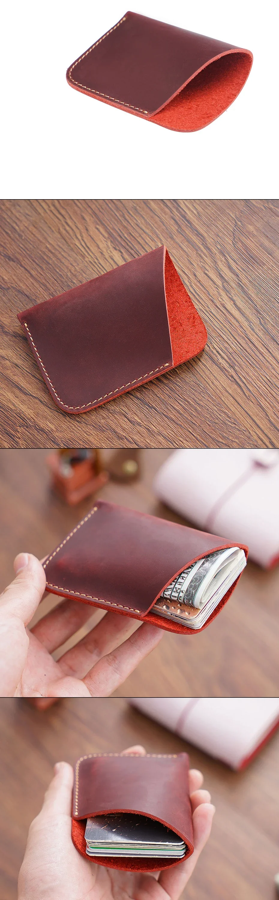 Vintage-Leder-Geldbörse aus Rindsleder für Herren, multifunktionaler Kartenhalter, Organizer, Geldscheintasche, tragbare Business-Geldbörse, ideal für Männer – Detail 6
