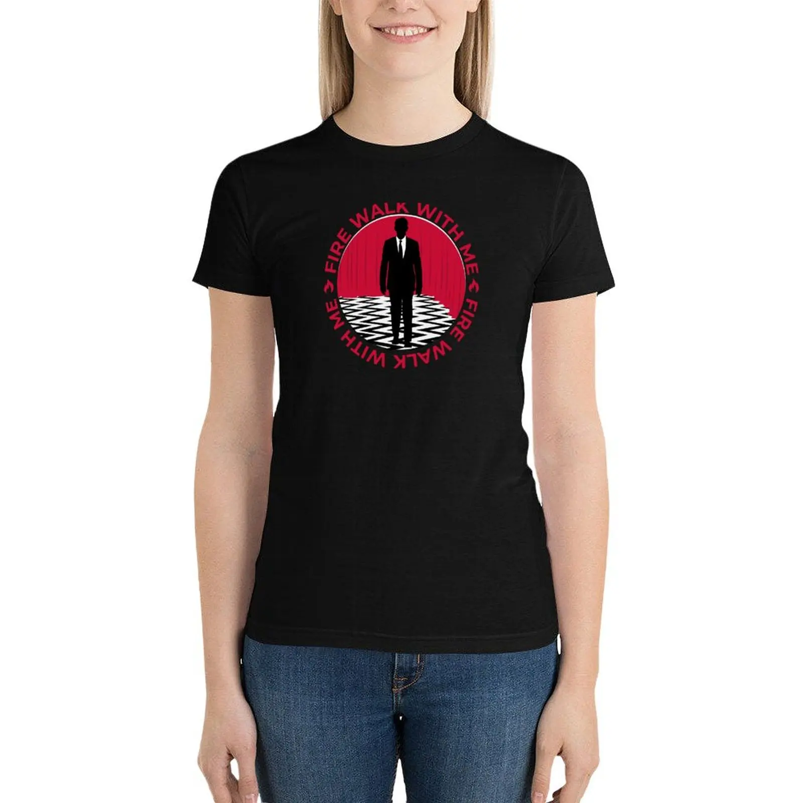 Fire Walk with Me T-shirt gráfica para mulheres, roupas estéticas, camisas gráficas