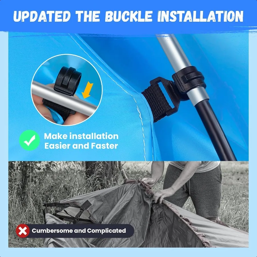 비치 텐트 차양막 46인용 해변 그늘막 텐트 간편 설치 UPF 50+ 자외선 차단 휴대용 경량 비치 카바나 차양막 S