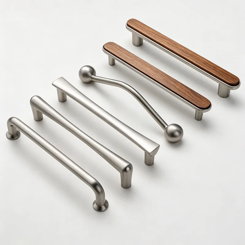Modern Minimalist Cabinet Pull Matte Brushed Furniture Door Handles Single-Hole Drawer Knob Wardrobe Dresser Cabinet Door Pulls