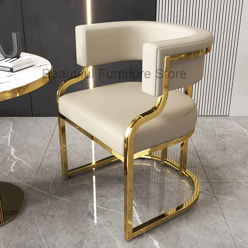 

Hotel Makeup Chair Metal Floor Aesthetic Nordic Garden Chairs Accent Reading Sedie Sala Da Pranzo Dining Room Furniture WJ40XP