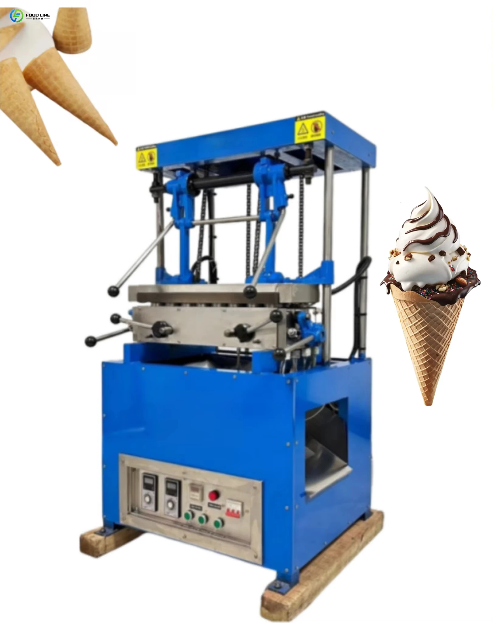 Cone Biscuit Oven Automatic Commercial Wafer Roller Maker for Street Shop