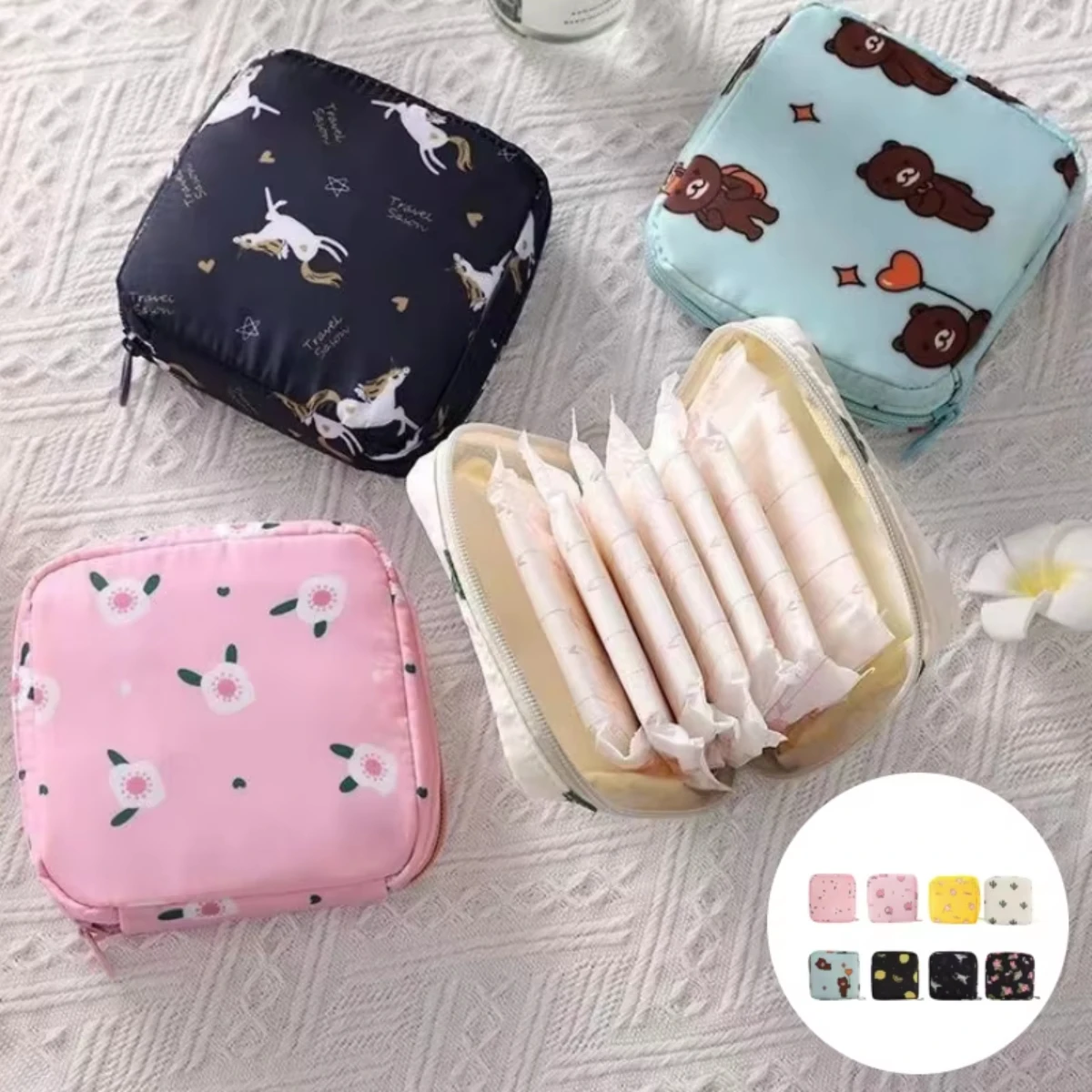 

Sanitary Napkin Storage Bag Portable Cosmetic Lipstick Storage Bag Travel Earphone Coin Organizer Pouch Bags Cute Girl Bags Gift