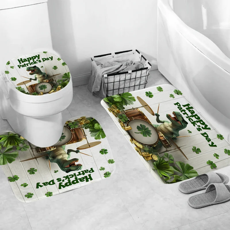 A Set of 1 Item/4pcs with a St. Patrick'S Day Theme Featuring a Dinosaur Playing The Drums, Includes 12 Plastic Hooks, And Consi