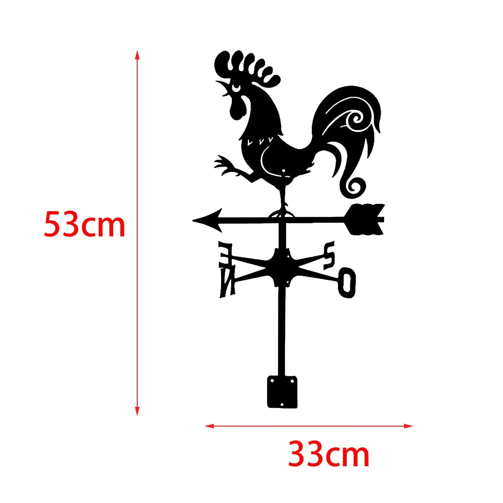 Wrought Iron Weathervane Scene Wind Direction Measuring Instrument Weather Vane Outdoor Scene for Lawn Farmhouse Decoration