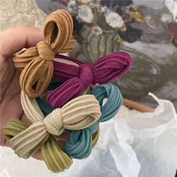 3pKorean Autumn Winter New Color Color Towel Ring Bowknot Hair Ring High Elasticity Ponytail Hair String Daily Basic Rubber Band