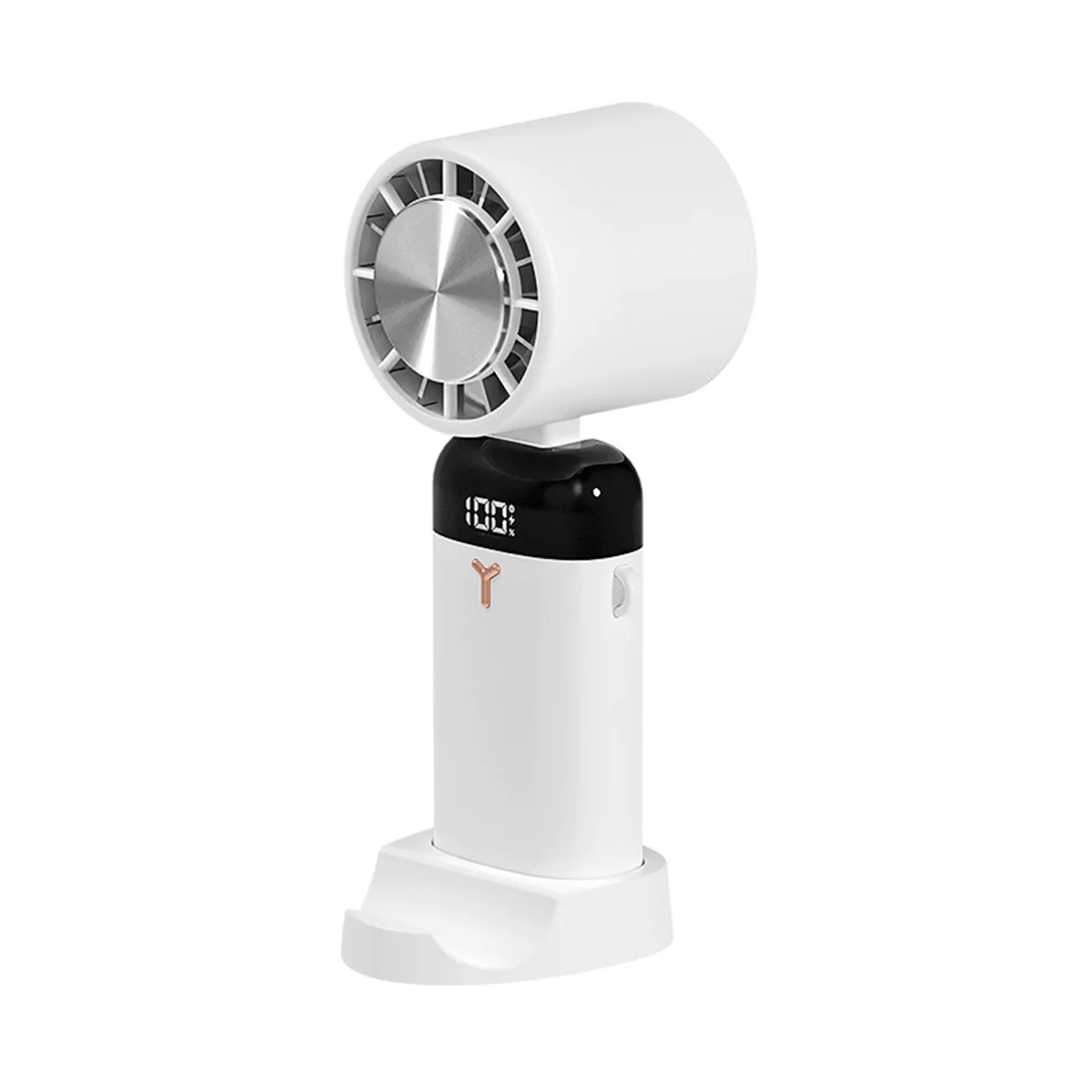 

Refrigeration Handheld Fan Digital Display Desktop Folding Mini Mute Mobile Phone Stand Leafless Electric Fan