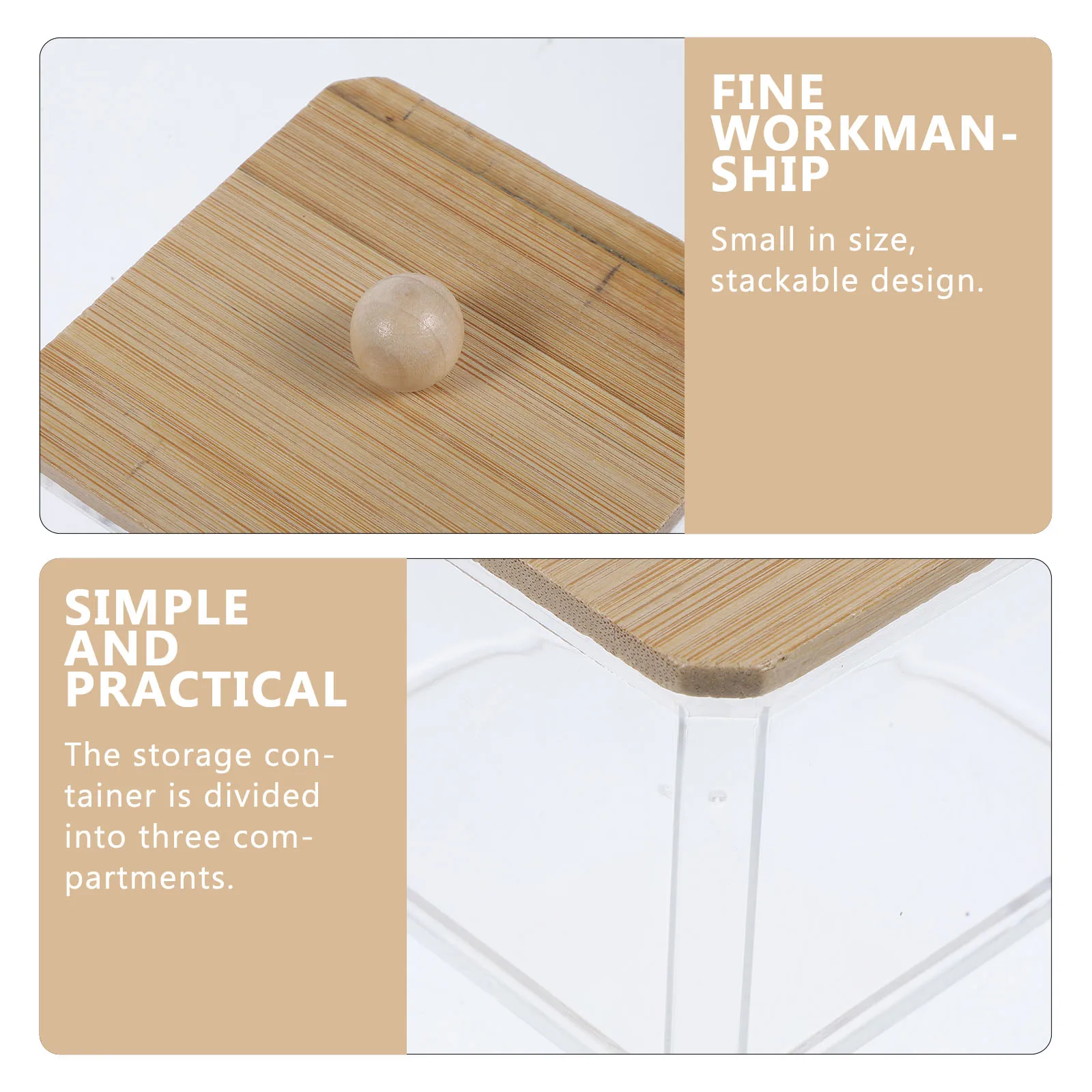 

Transparent 3 Compartment Cotton Swab Dispenser Pad Holder Bathroom ganizer Storage Box for Makeup Accessories Hair Clips Cotton
