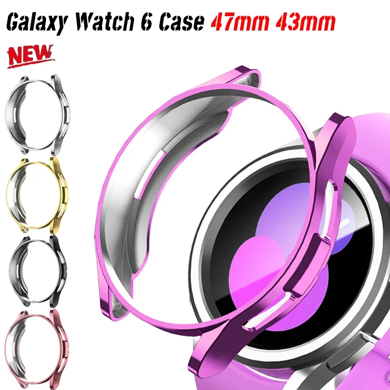 Чехол для Samsung Galaxy Watch 6 43 мм 47 мм, защита экрана из ТПУ, бампер для Galaxy Watch 6 Classic Galaxy Watch 5 40 мм 44 мм, чехол