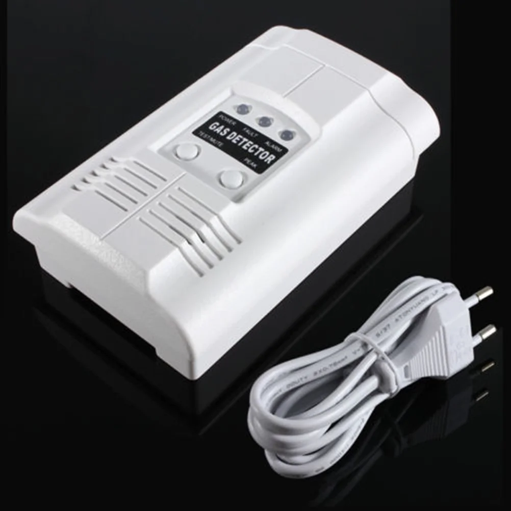 Natural Gas Propane Leak Sensor Home Gas Warning Alarm Eu Plug Loud Alarm LED Light Propane Leak Tester