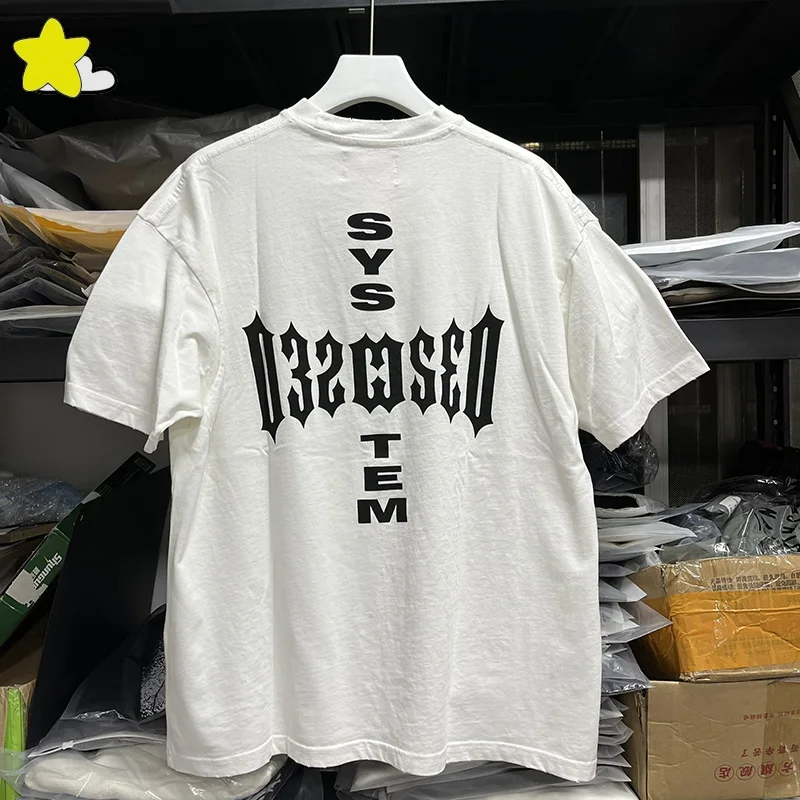 

24SS Heavy Fabric Cotton Oversized 032C BOX-CUT T Shirt Men Women Streetwear Sanskrit Logo Print Tee Broken Damage T-Shirt