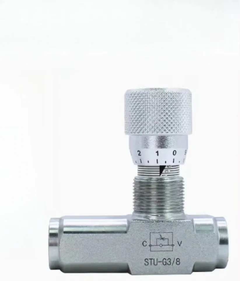 

STU-G3/8 Клапан регулирования расхода Гидравлический дроссельный клапан STU Односторонний клапан регулирования скорости гидравлического цилиндра высокого давления