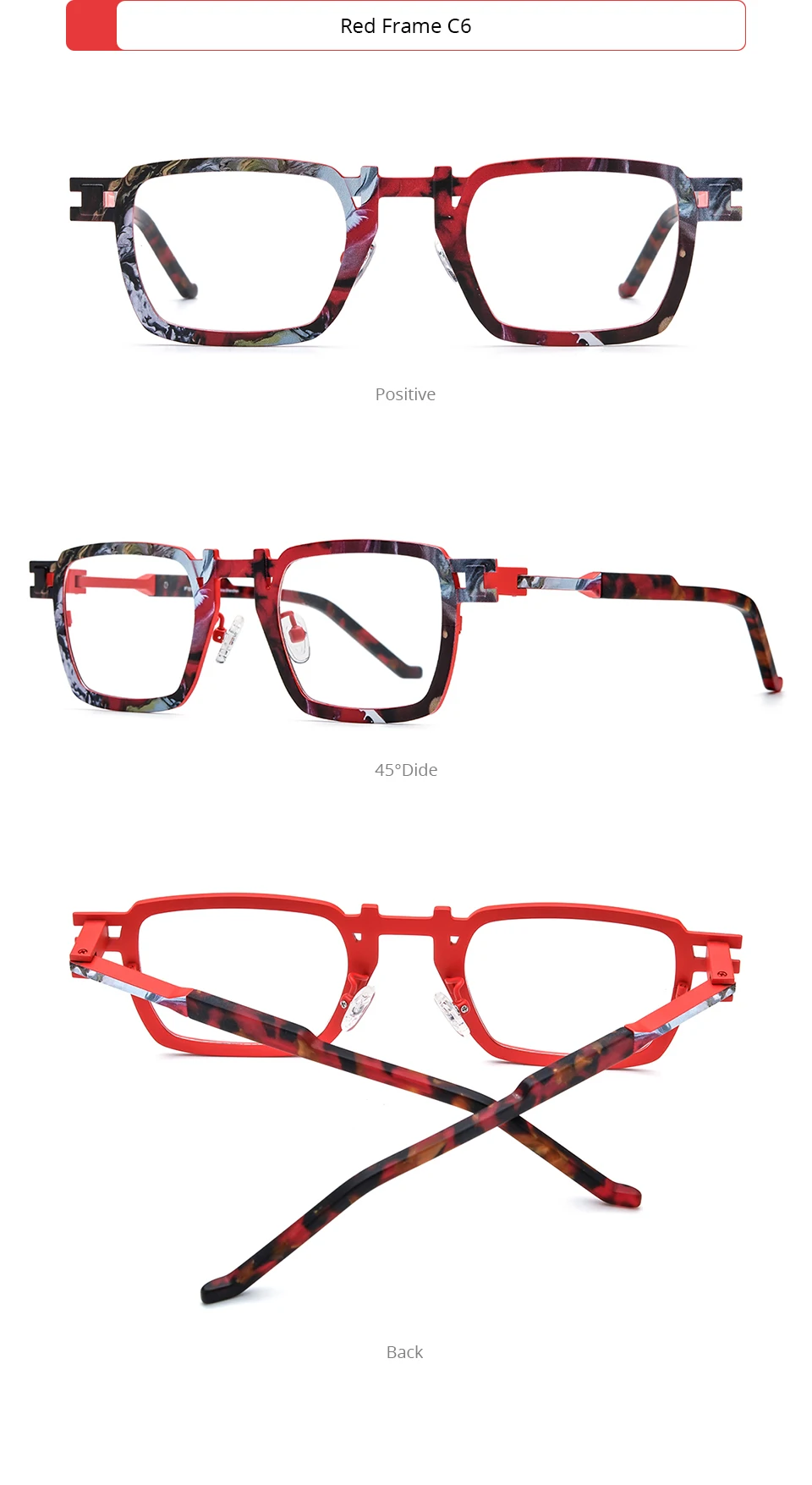 FONEX Dopamin Reines Titan Brillengestell Männer 2025, Neues Markendesign, Vintage-Stil, quadratische Brillen, Damen, Retro, japanische Brillen 85910 – Detail 12