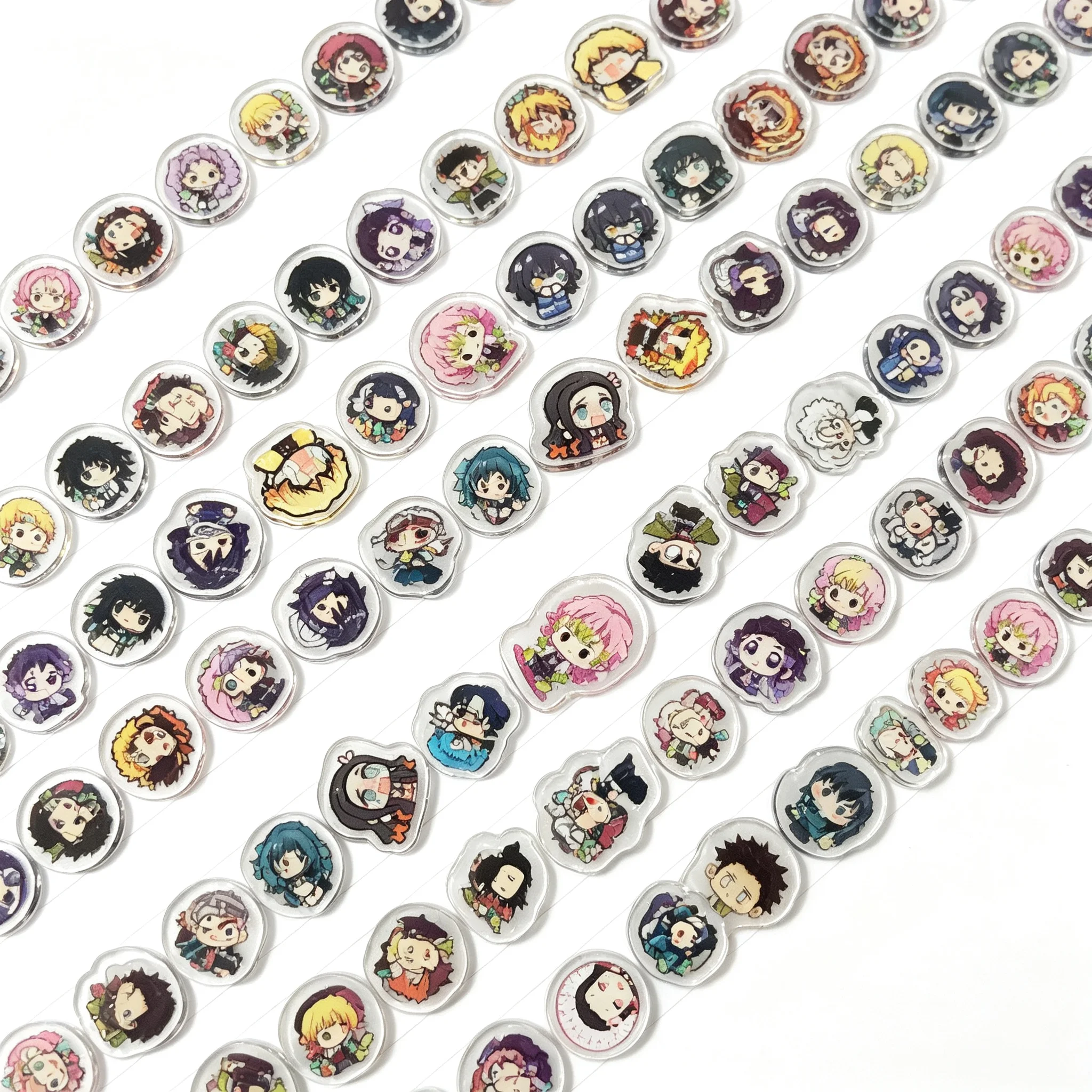 1CM Demon Slayer Acrylic Kamado Tanjiro Nezuko Kimetsu no Yaiba 50Pcs Q-Version Mini DIY Craft Materials Accessorie Decorations