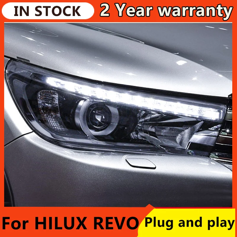 

Car Styling For Toyota Hilux Vigo 2016 Headlights LED Headlight DRL Lens Double Beam HID Xenon car accessories