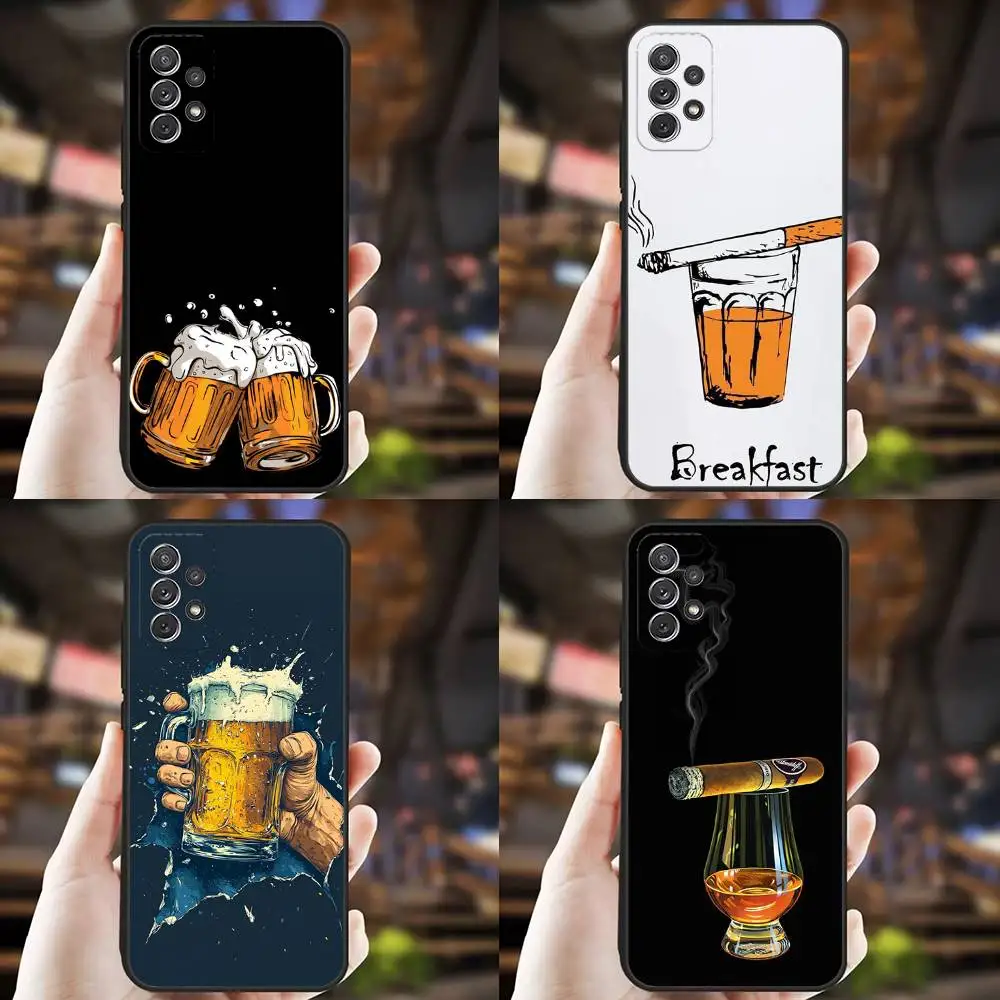 

Beer Alcohol Phone Case For Samsung S25,S24,S21,S22,S23,S30,Ultra,S20,Plus,Fe,Lite,Note,10,9,5G Black Cover