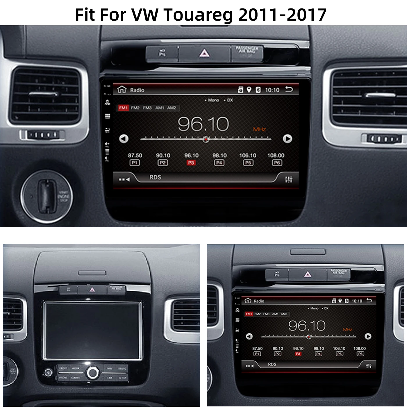 2 Din Car Stereo Radio Multimedia DVD Android 14 For Volkswagen Touareg 2011-2017 GPS RDS Carplay DSP BT5.0 360 Camera 6+128G