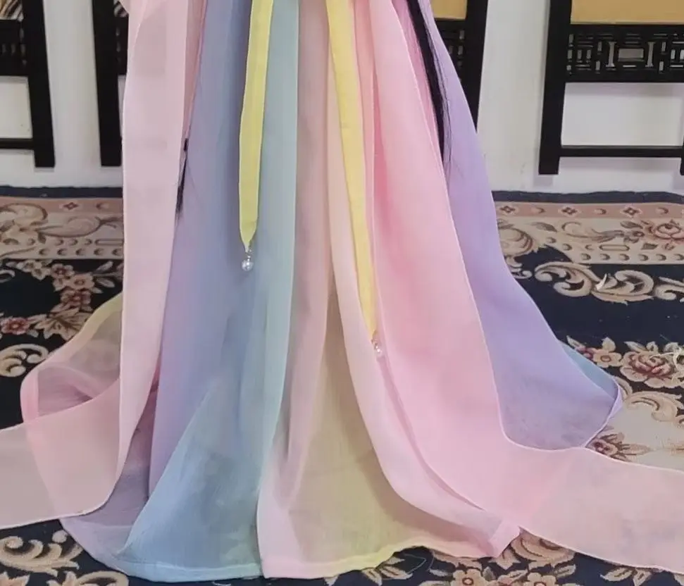 

Одежда для куклы, цветной древний костюм, длинное платье, платье 1/3 BJD, юбки Yeluoli/Debisheng Hanfu, аксессуары для кукол, бесплатная доставка