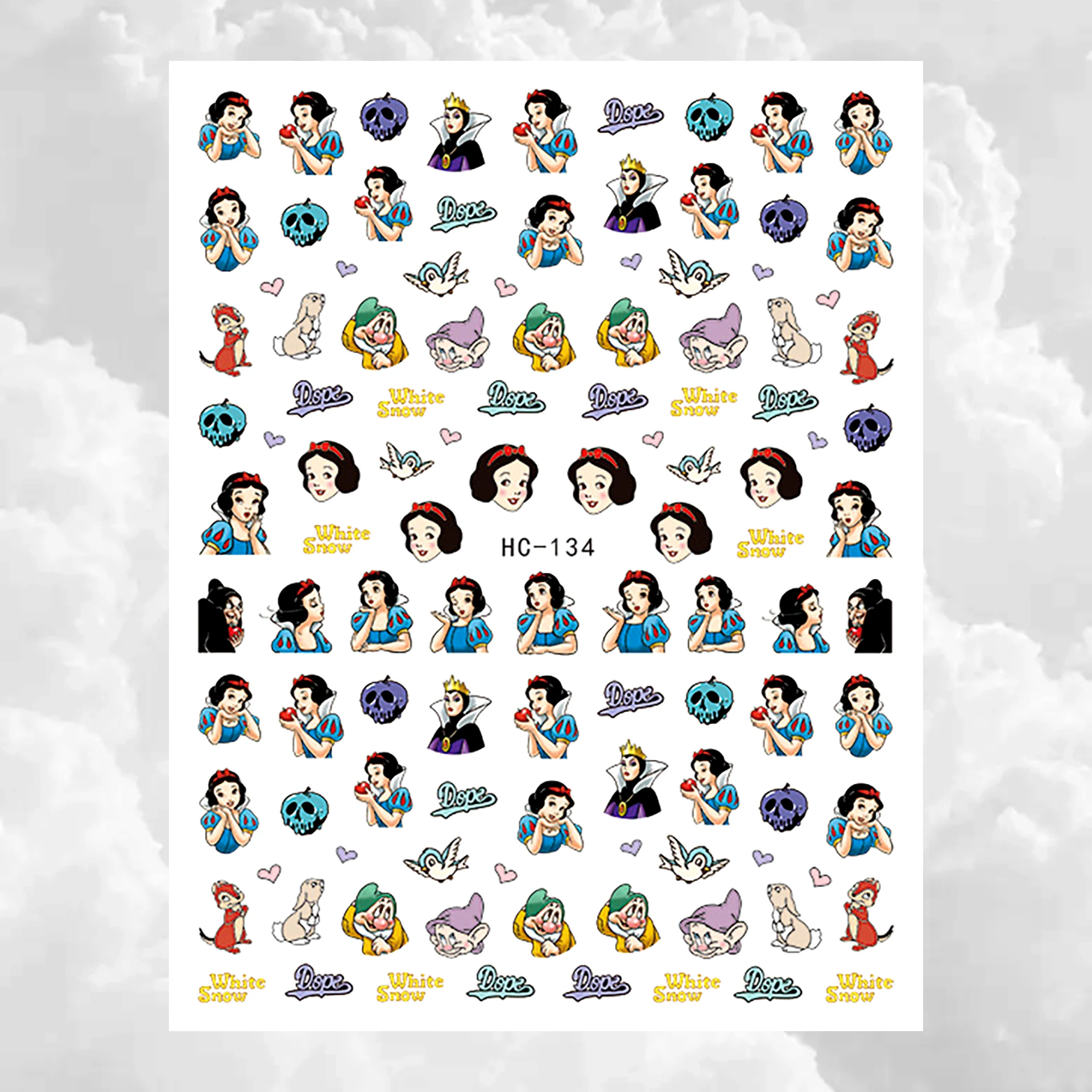 Disney Cartoon 3D Adhesive Nail Stickers Nail Art Supplies Mickey Mouse Stitch Mermaid Nail Decal Stickers Nail Decoration
