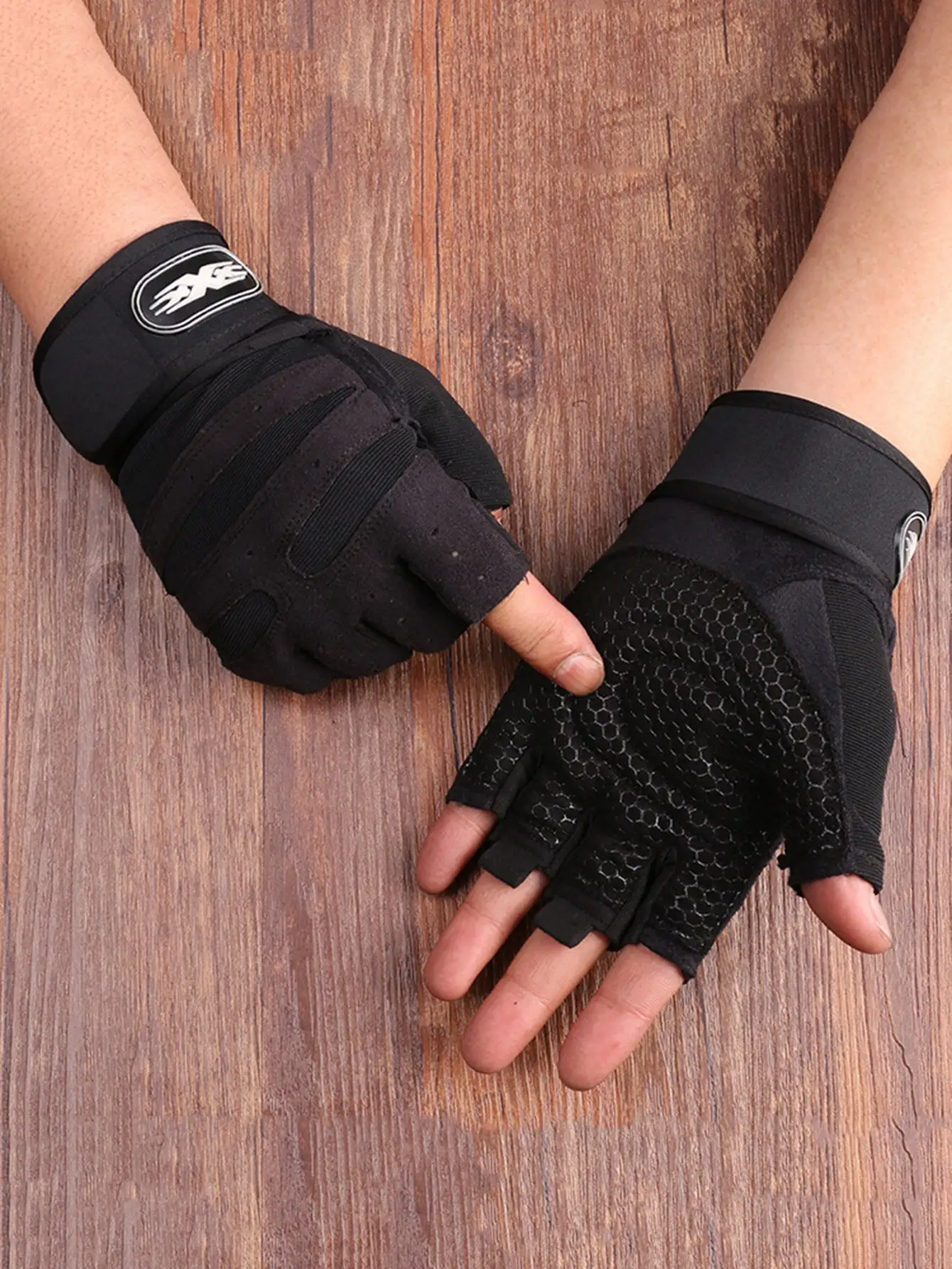 اللياقة البدنية، مضاد للانزلاق، مقاوم للاهتراء، ركوب الدراجات في الهواء الطلق، تسلق الجبال، تسلق الصخور، قفازات نصف إصبع قابلة للتنفس، قطعة واحدة #4