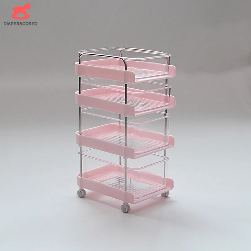 

1pcs Dollhouse Miniature Trolley Mini Desktop Storage Rack Kitchen Cooking Kit Dolls Decoration Accessories