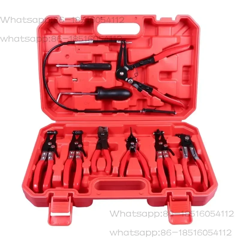 

Hose Clamp Ring Plier Flexible Clip Set Cable Plier Swivel Jaw Tool Remover Auto Hand Tool 9Pcs/Set