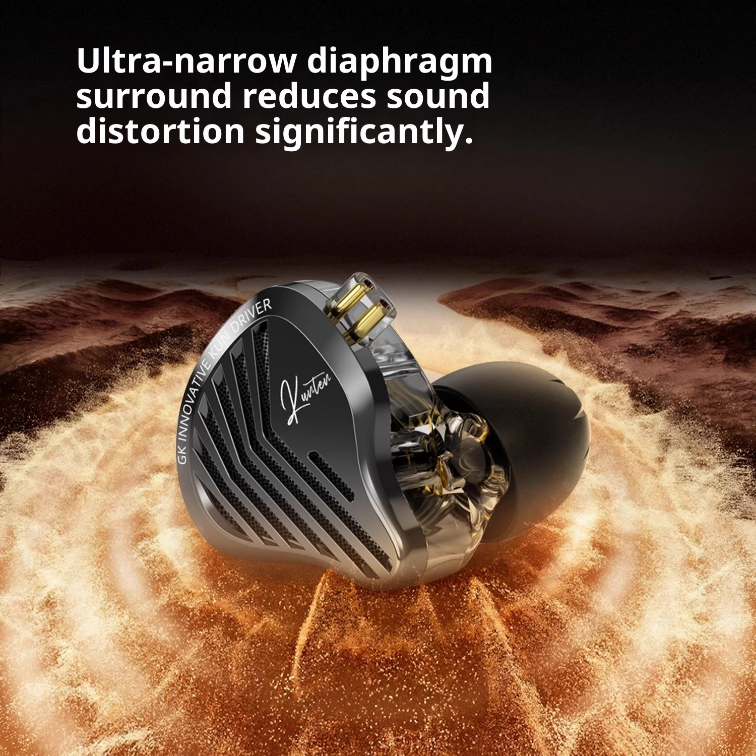 Gk Kunten Dynamic Drive Headphones Hifi 2pin Heavy Bass Earbuds Metal Headphones Detachable Sports Gamer Headphones Gift
