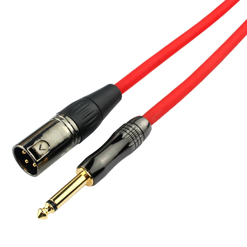 실버 도금 6.35mm TS 모노 1/4 "XLR 3P 오디오 케이블 3 핀 남성 여성 스테레오 스피커 마이크 어댑터 AV 0.5M-30M 길이